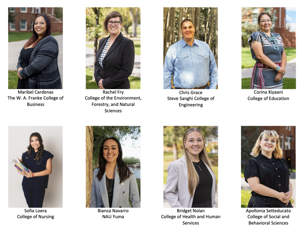 Collage of student prize winners with their majors